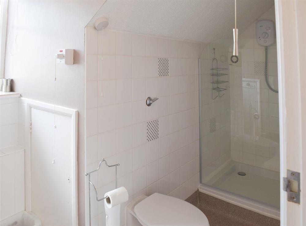 Shower room with large  built-in shower at Mirabilis in Wroxham, near Norwich, Norfolk