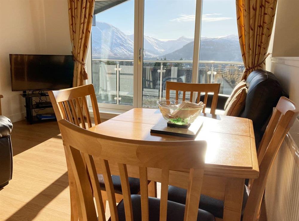 Living area at Mirador Apartment in Banavie, near Fort William, Highlands, Inverness-Shire