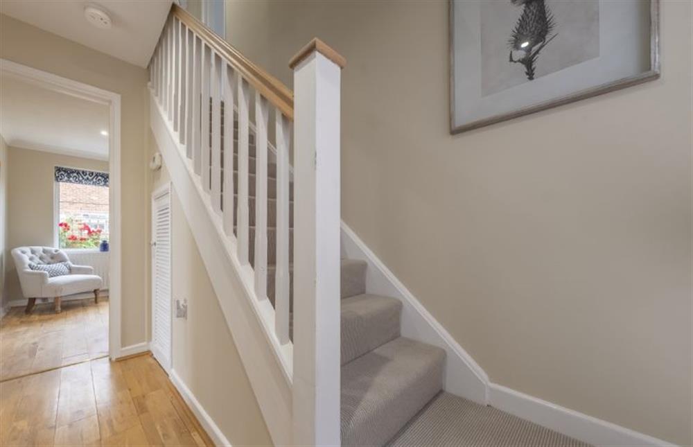 Simple stairs to access the 1st floor at Miramare Cottage, Holme-next-the-Sea near Hunstanton