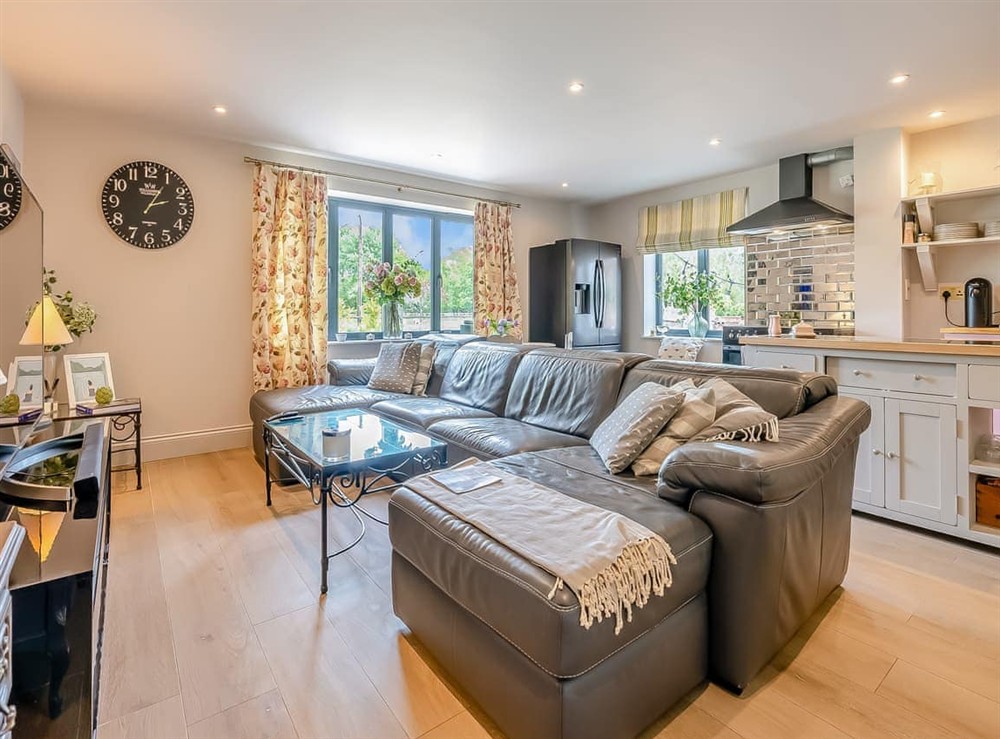 Open plan living space at Moat Farm in Tring, Buckinghamshire