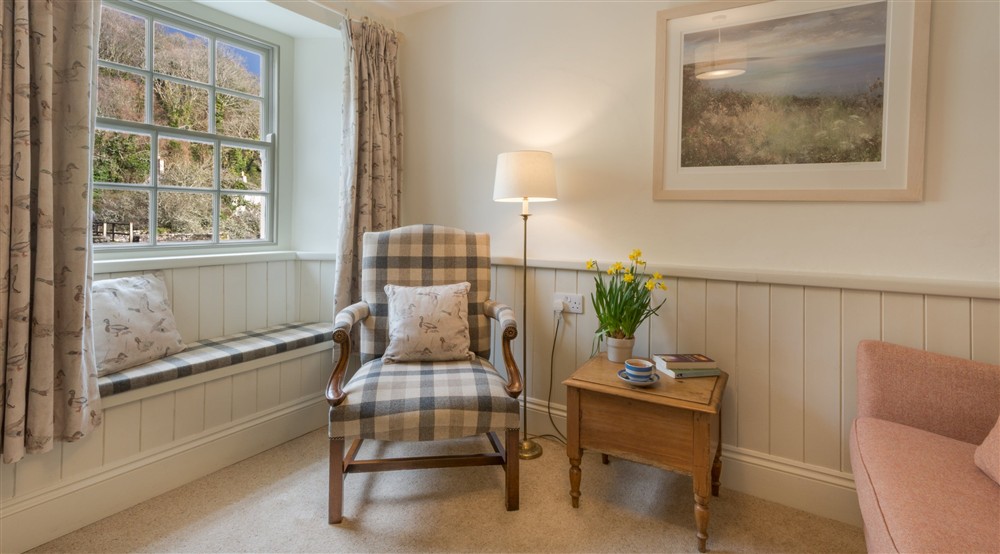 The sitting room at Mohun in Lanteglos-by-fowey, Cornwall