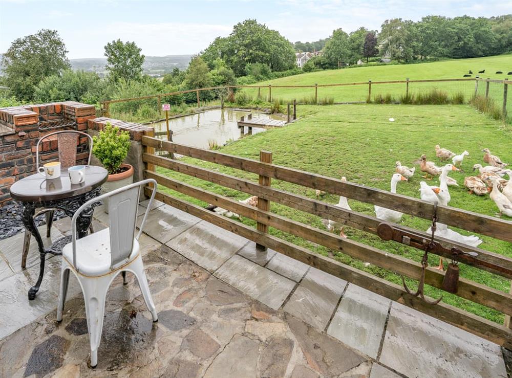 Sitting-out-area at Molehill Lodge in Ammanford, Dyfed