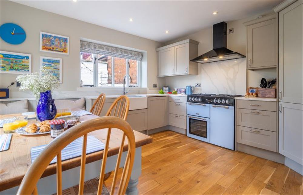 Ground floor: Light, airy and well-equipped kitchen and dining area at Monkey Puzzle Cottage, Snettisham near Kings Lynn
