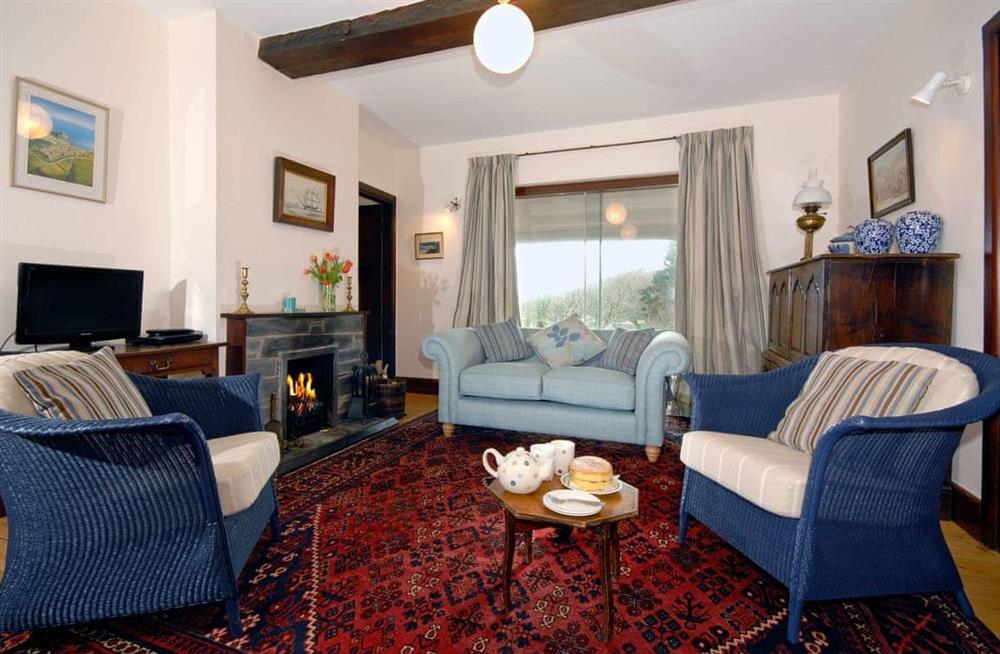 The living area at Monkstone View in Wiseman’s Bridge, Pembrokeshire, Dyfed
