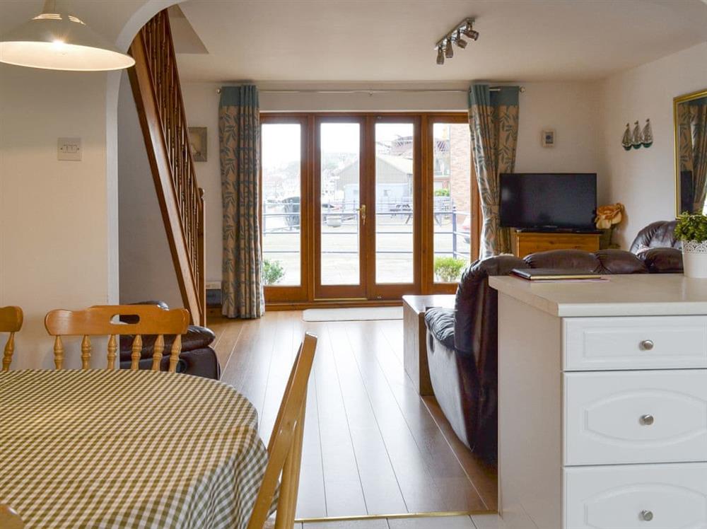 Stylish open-plan living space at Moon River Cottage in Whitby, North Yorkshire