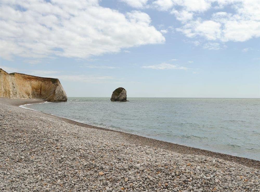 Tranquil shores of Freshwater Bay at Moonbeam House in Freshwater Bay, Isle of Wight