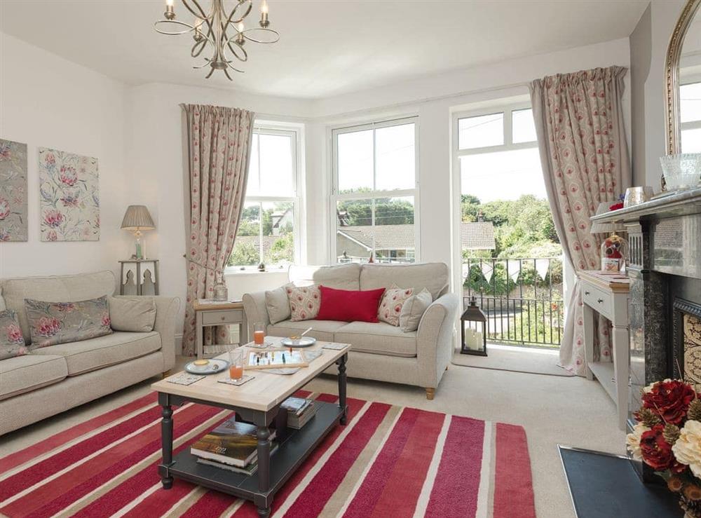 Welcoming living room at Moonbeam House in Freshwater Bay, Isle of Wight