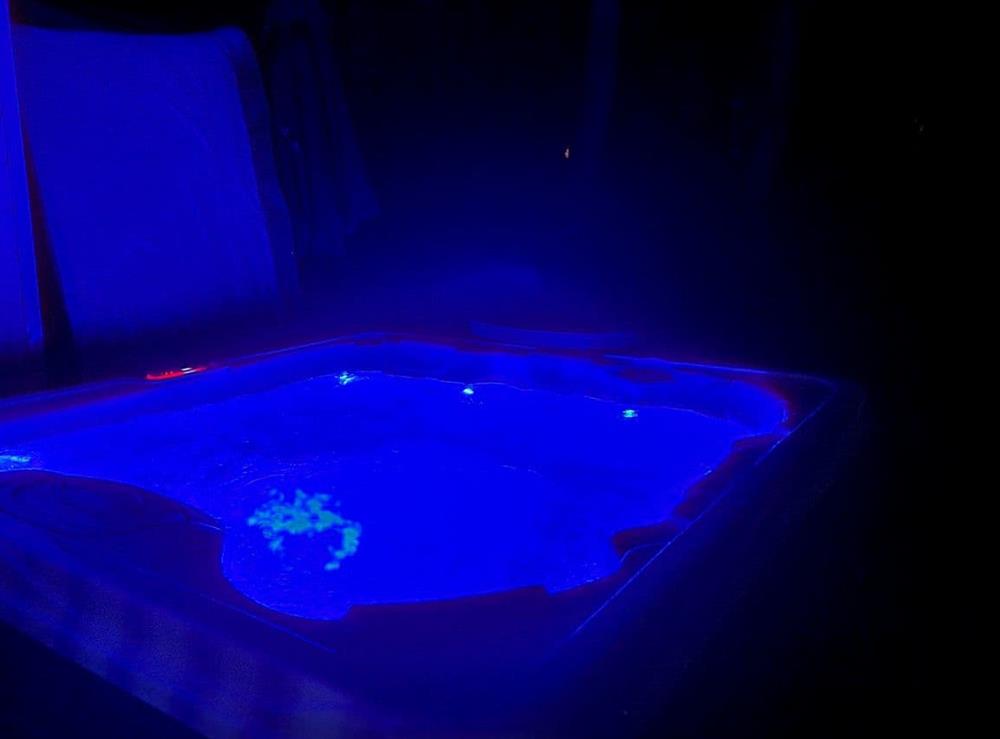 Hot tub at night (photo 2) at Moonlight Lodge in Swarland, near Alnwick, Northumberland