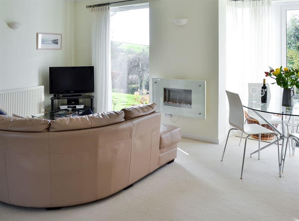 Open plan living space at Moonrakers in Ruan Lanihorne, near Truro, Cornwall