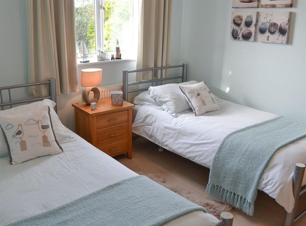 Twin bedroom at Moonrakers in Ruan Lanihorne, near Truro, Cornwall