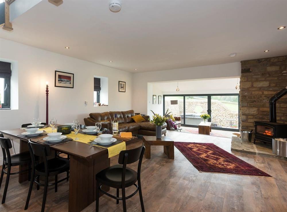 Spacious kitchen and dining area at Moorgate Barn in Kelbrook, near Barnoldswick, Lancashire