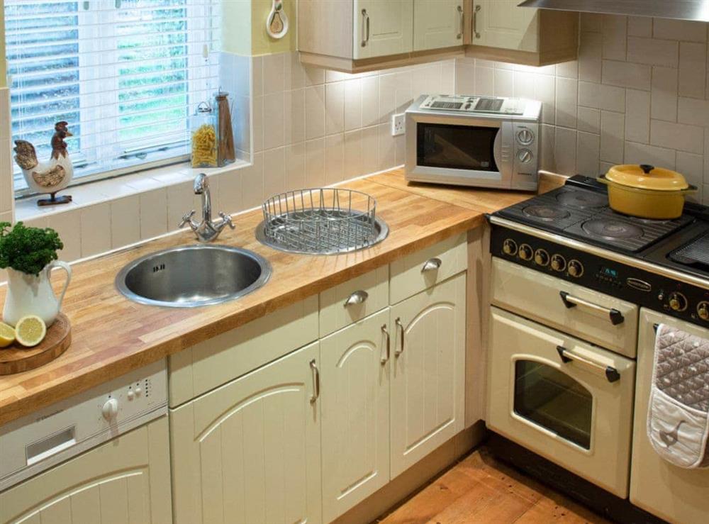 Beuatifully fitted kitchen with range cooker at Moorhens Cottage in Cotswold Water Parks, Glos., Gloucestershire