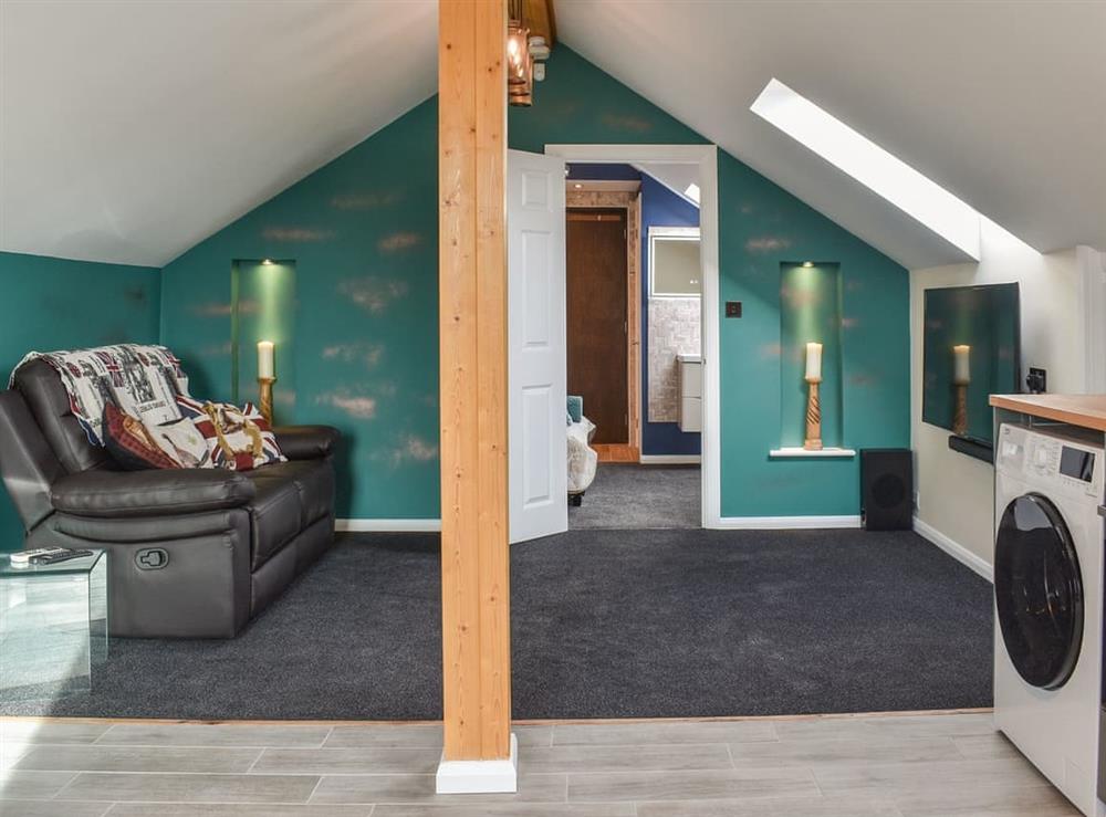 Open plan living space at Moorhens in Herstmonceux, near Hailsham, East Sussex