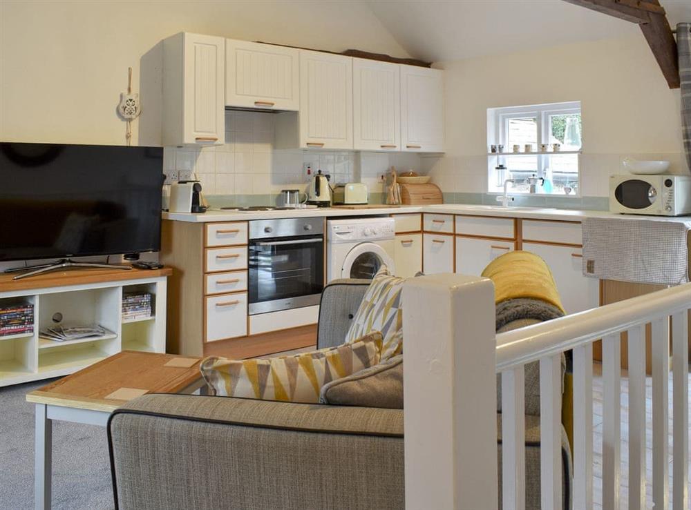 Open plan living space at Moortown in Chawleigh, near Chulmleigh, Devon