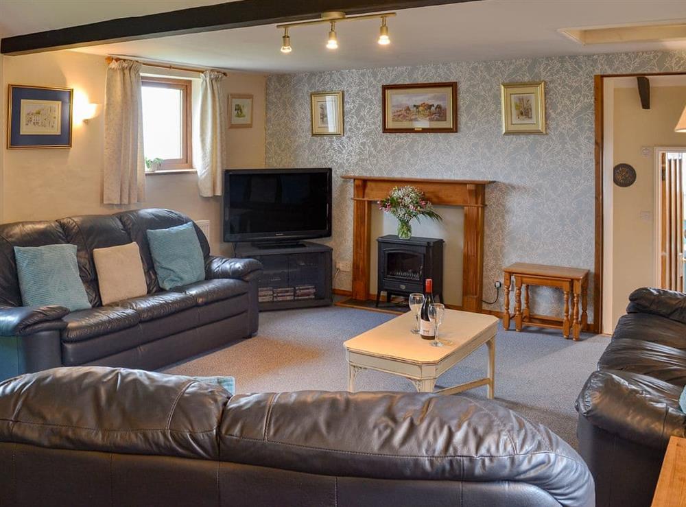 Spacious living room at Moorview Cottage in Cuddlipptown, near Tavistock, Devon