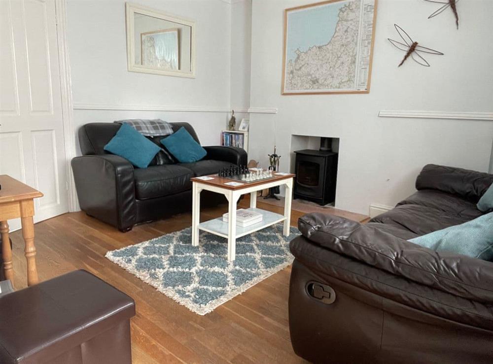 Living room at Moorview in Delabole, near Tintagel, Cornwall
