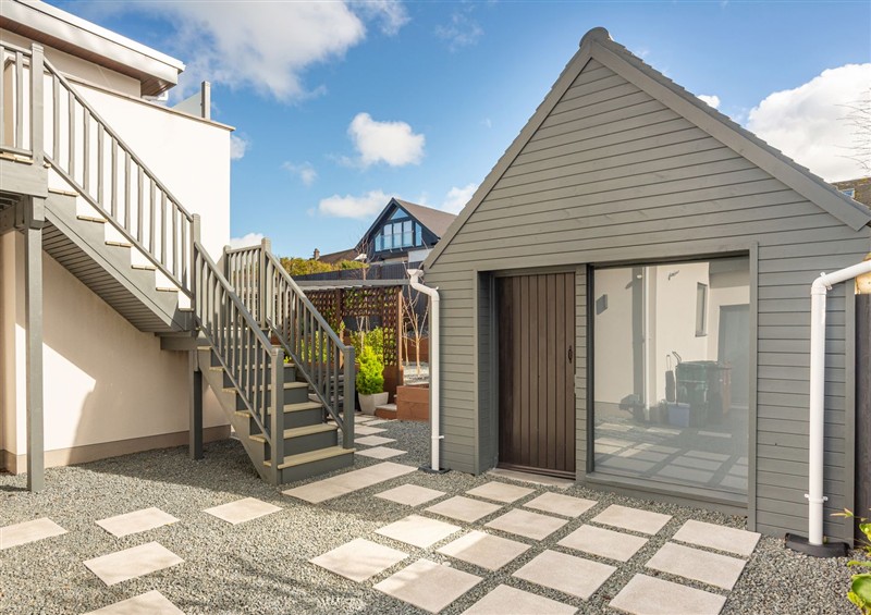 The patio at Mor Glas, Deganwy