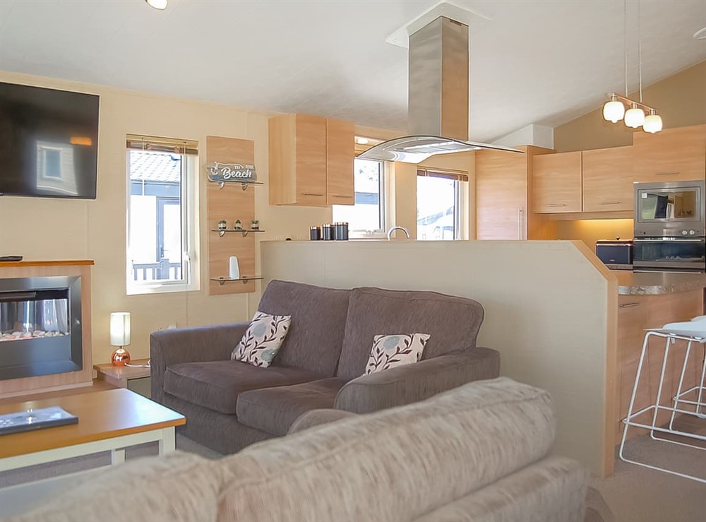 Open plan living space at Morannedd in Talybont nr Barmouth, Gwynedd