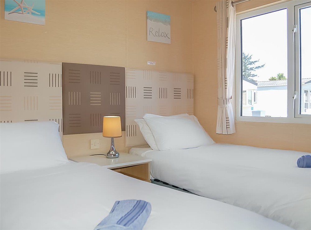 Twin bedroom at Morannedd in Talybont nr Barmouth, Gwynedd
