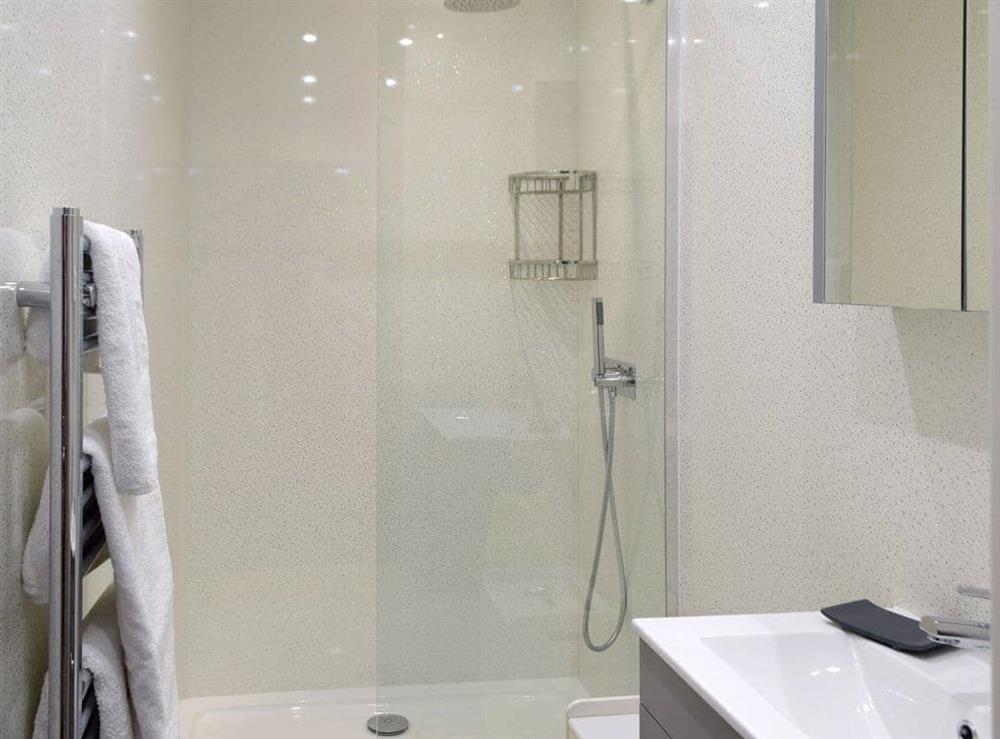 Shower room with large shower enclosure at Morfa in Amroth, near Saundersfoot, Dyfed
