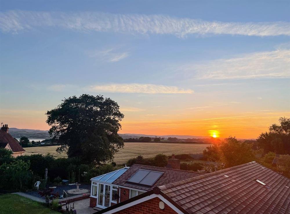 Sunset and view from bedroom at Morven Annexe in Exton, Devon