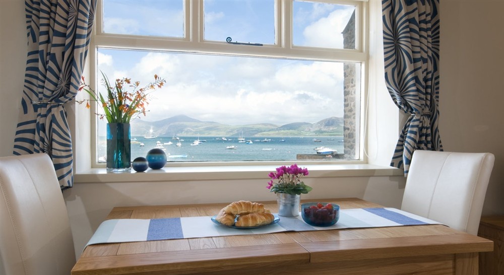 The dining area at Moryn in Morfa Nefyn, Gwynedd