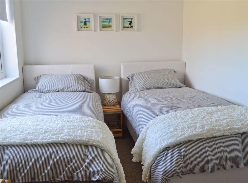 Twin bedroom at Morys Cottage in Keiss, near Wick, Caithness