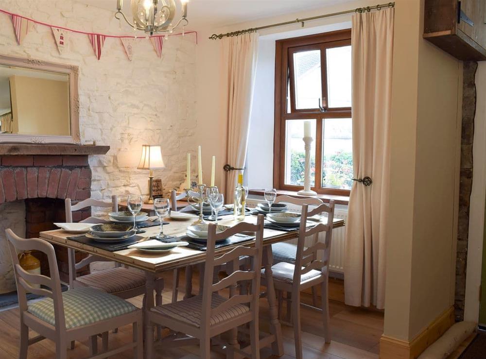 Dining area at Moss Cottage in Burry Port, near Llanelli, Carmarthenshire, Dyfed