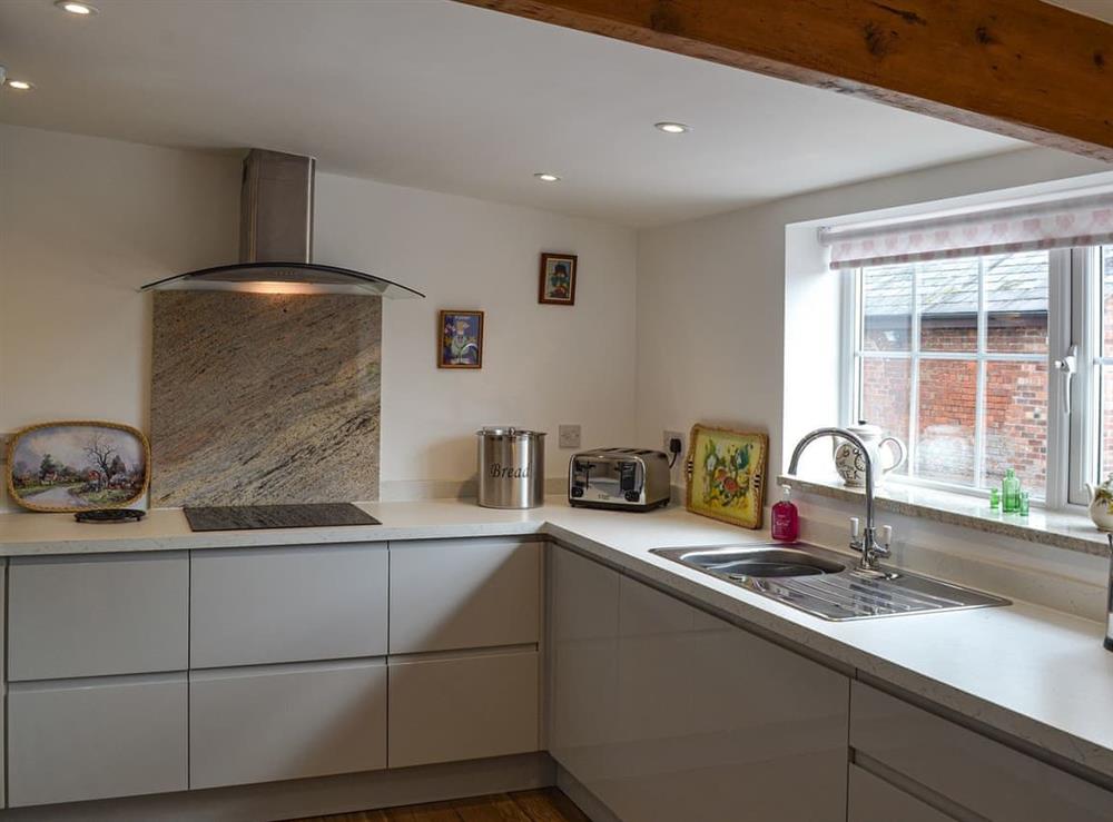 Kitchen at Moss Hall Barn in Rushton, near Tarporley, Cheshire