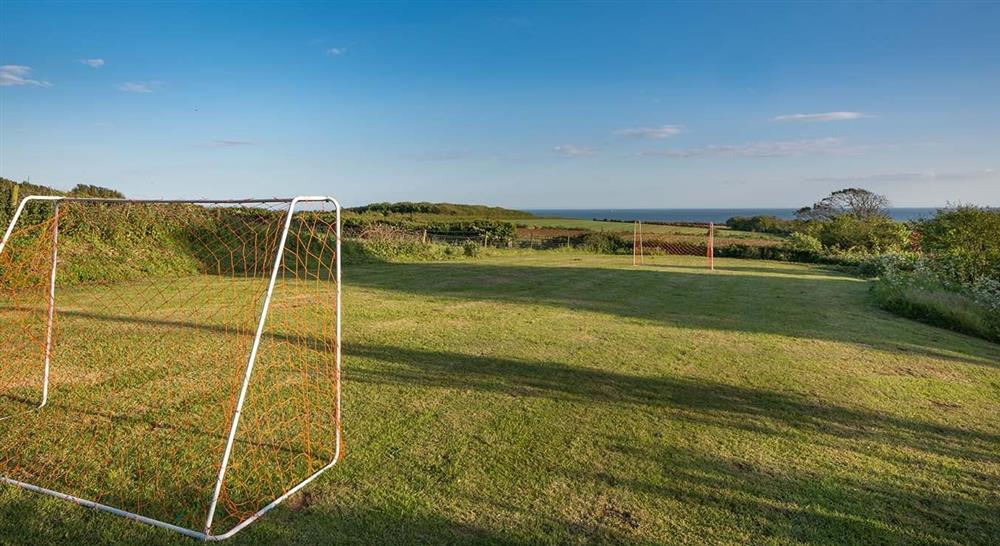The football pitch at Mottistone Manor Farmhouse in Newport, Isle Of Wight