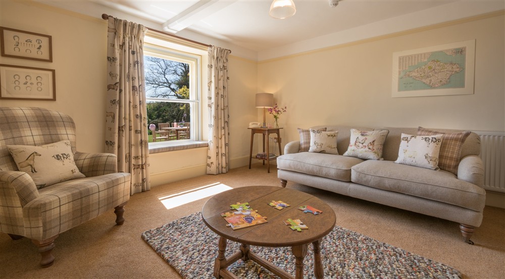 The small sitting room at Mottistone Manor Farmhouse in Newport, Isle Of Wight