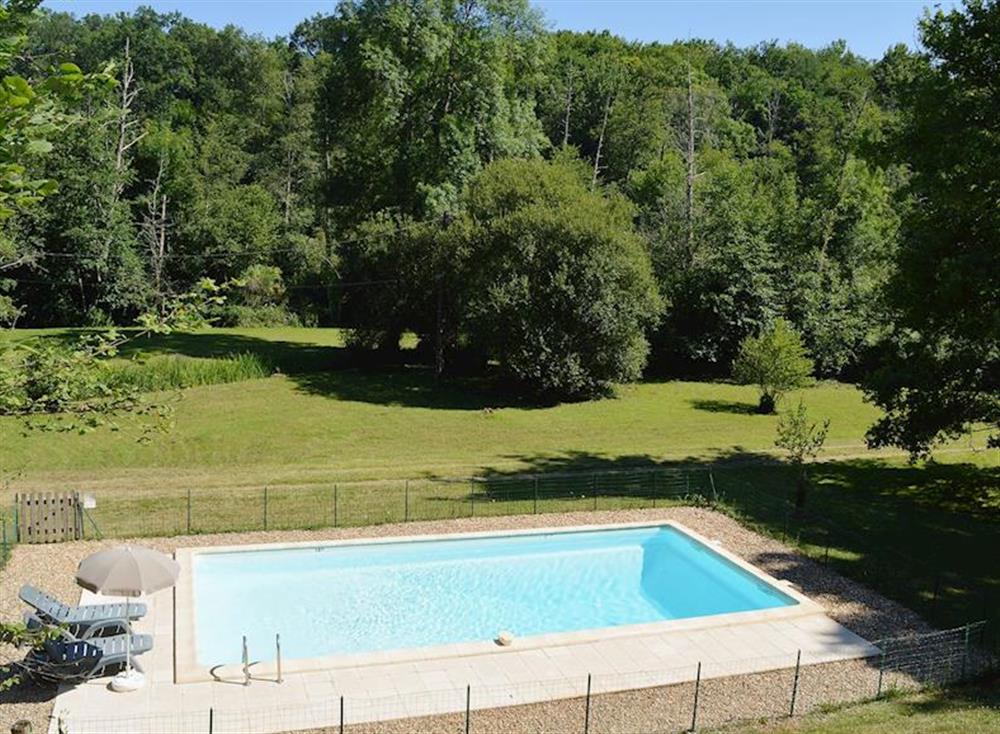 Swimming pool at Moulin de Beneventie in Mouleydier, Dordogne, France