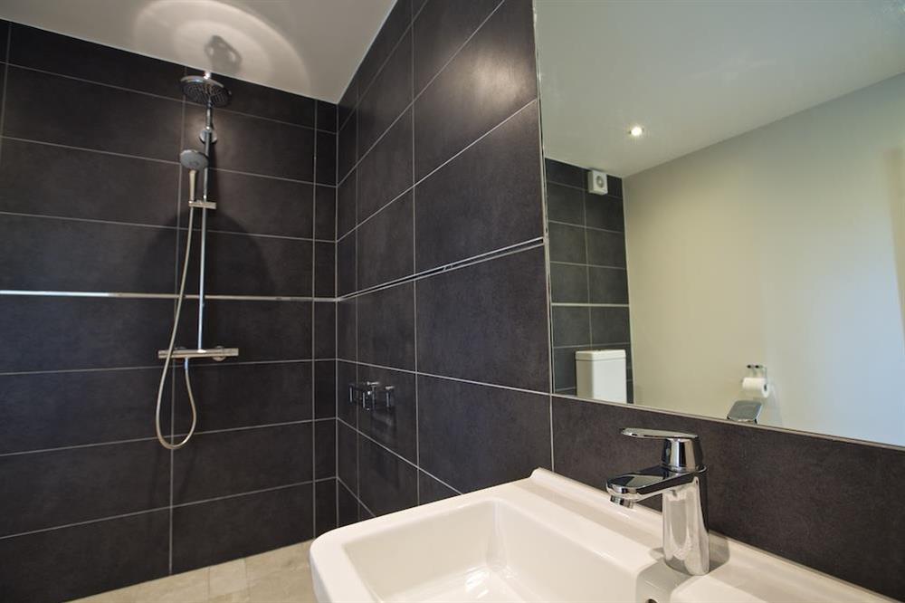 En suite shower room at Moult Hill Barn in , Salcombe