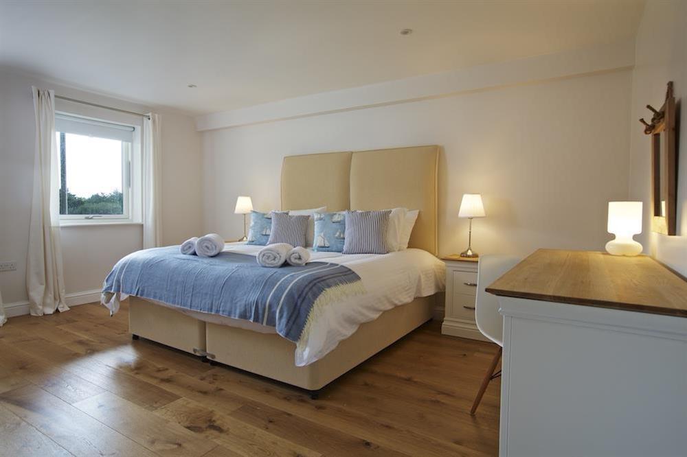 Ground floor 'master' bedroom with super-King size bed at Moult Hill Barn in , Salcombe