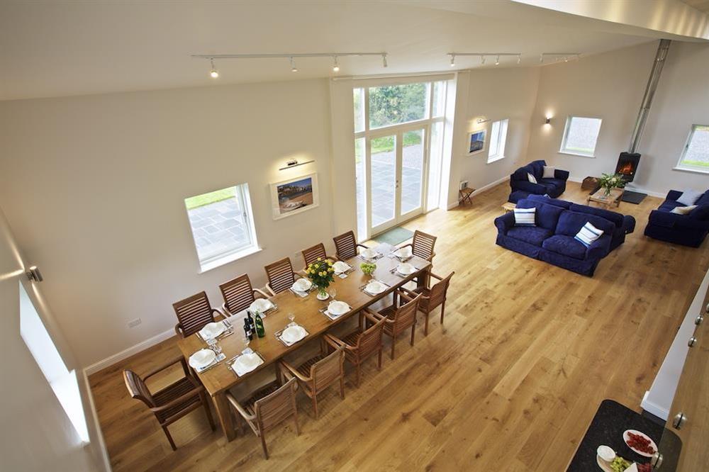 Overlooking the living area from the first floor mezzanine level (photo 2) at Moult Hill Barn in , Salcombe