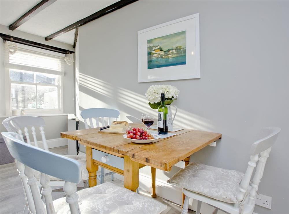 Charming dining area at Mount Street Cottage in Mevagissey near St. Austell, Cornwall, England