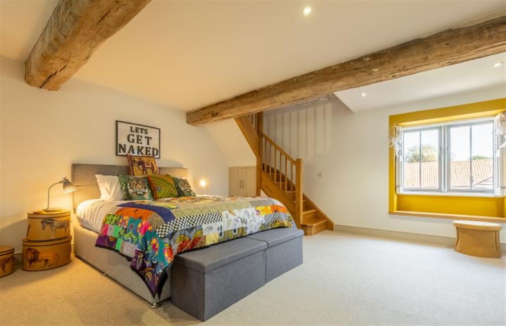 Mount Zion: Spacious first floor master bedroom with a 6ft super king-size bed. at Mount Zion, Wells-next-the-Sea