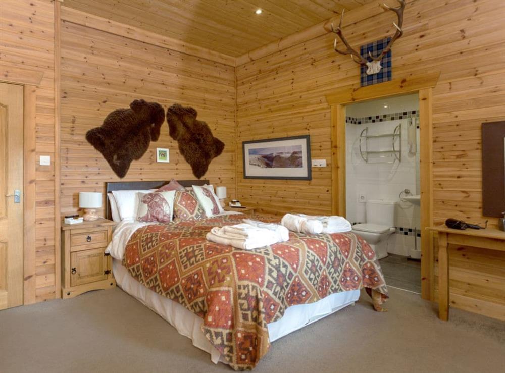 Appealing double bedroom at Mountain Bear Lodge in Nethy Bridge, near Aviemore, Highlands, Inverness-Shire