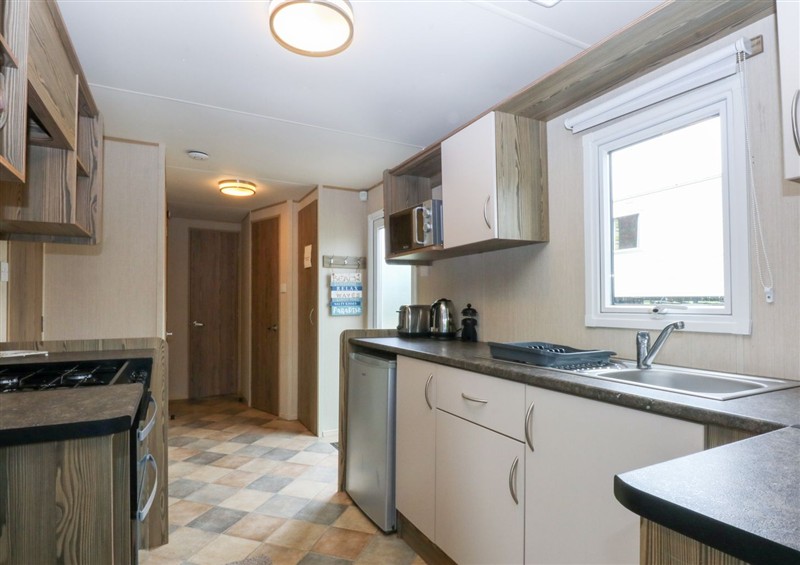 The kitchen at Mountain View, Haven/Hafan Y Mor near Pwllheli