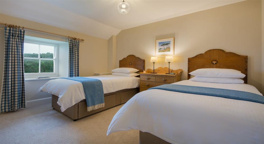 One of the twin bedroom at Mowhay in Truro, Cornwall