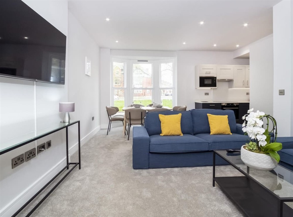 Open plan living space at Mucky Peg in York, North Yorkshire