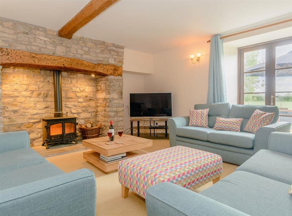 Welcoming living area at Mulberry Cottage in North Wooton, near Wells, Somerset