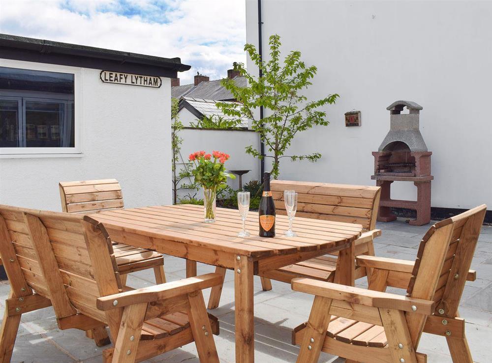 Delightful out door eating area at Mulberry House in Lytham St Annes, Lancashire