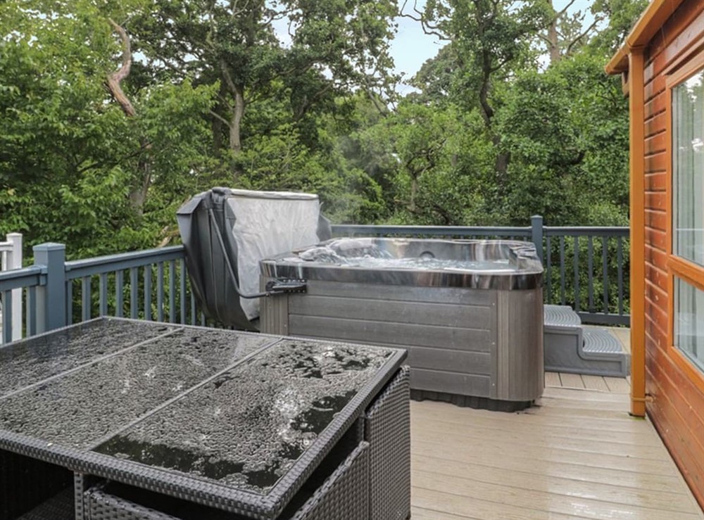Hot tub at Mulberry Lodge in Morpeth, Northumberland