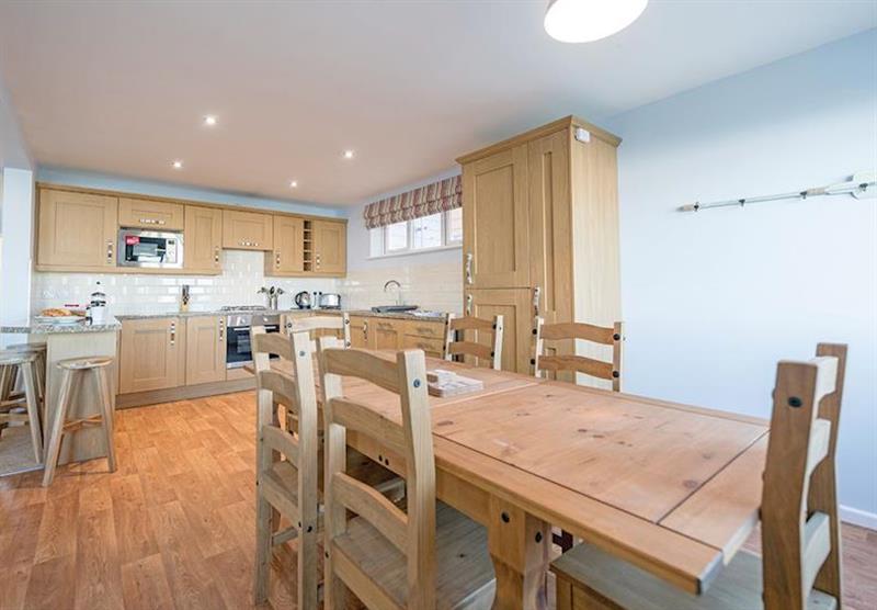 Kitchen and dining area in a Mundesley 3 Bed Bungalow at Mundesley Holiday Village in Mundesley, Norfolk