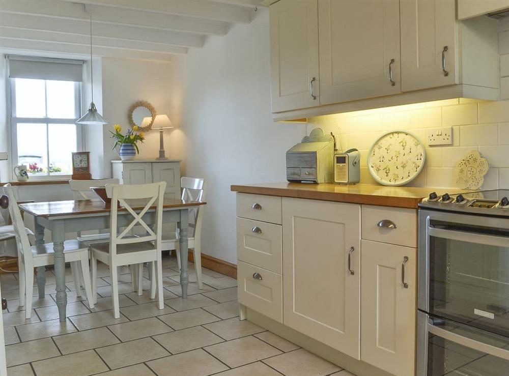 Stylish open plan kitchen/dining room at Mur Llwyd in Rhoshirwaun, near Pwllheli, Gwynedd