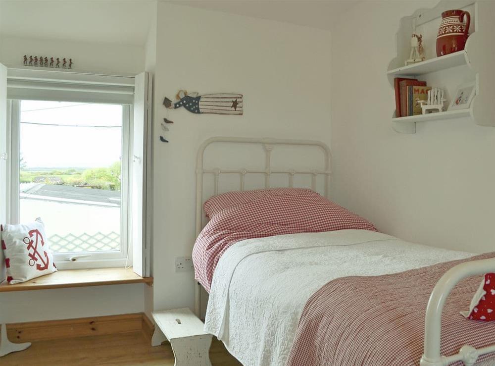 Twin bedroom with views at Mur Llwyd in Rhoshirwaun, near Pwllheli, Gwynedd
