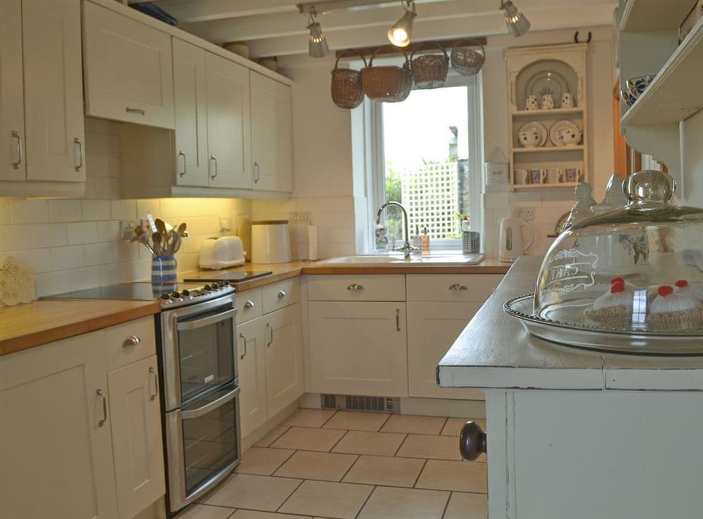 Well presented kitchen area at Mur Llwyd in Rhoshirwaun, near Pwllheli, Gwynedd