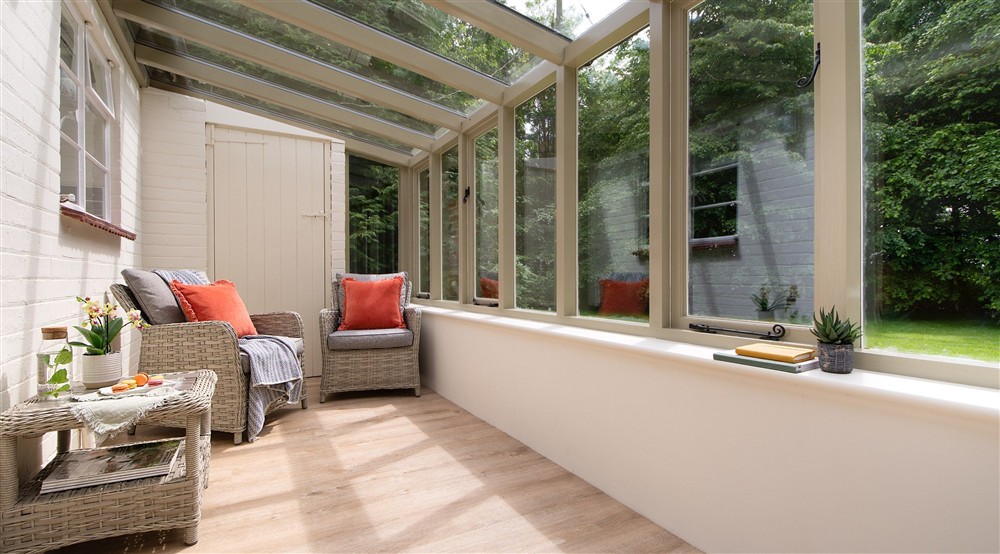 The conservatory at Mustard Pot Cottage in Norwich, Norfolk