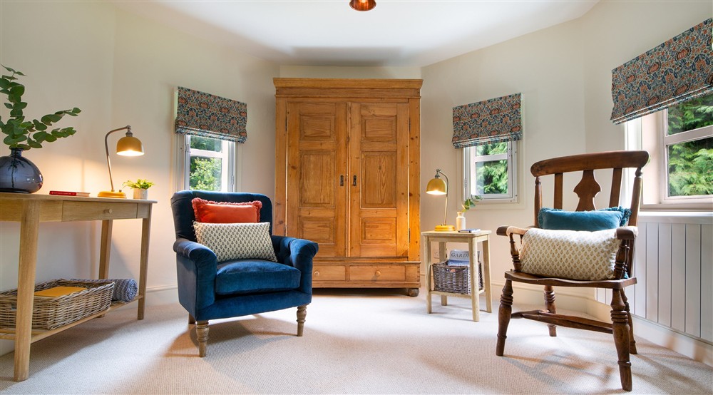 The octagonal reading room on the first floor of Mustard Pot Cottage, Norfolk at Mustard Pot Cottage in Norwich, Norfolk